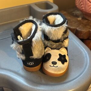 UGG Kids Panda Face Boots - Black, White, and Tan